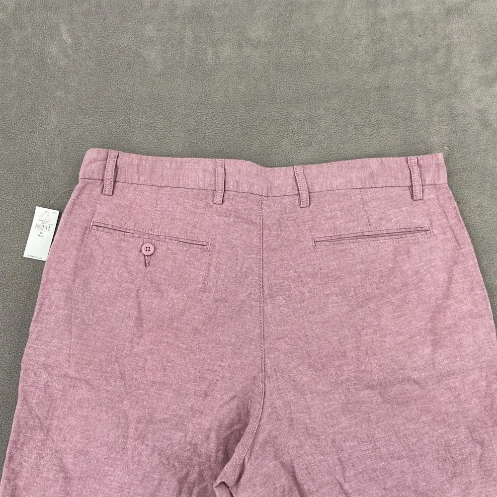 Old Navy Slim Linen Blend Chino Shorts Mens 36‎ Tall Pink Mid Rise Performance